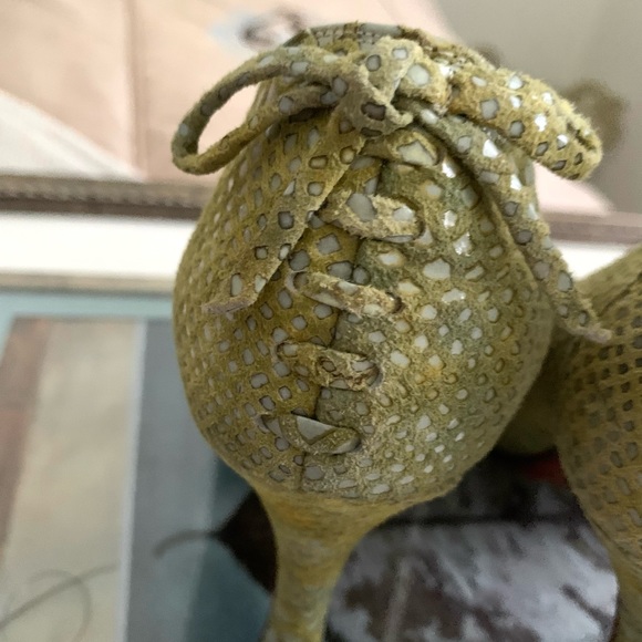 Saks Brienza Italian Leather & Suede Heels - Picture 6 of 11